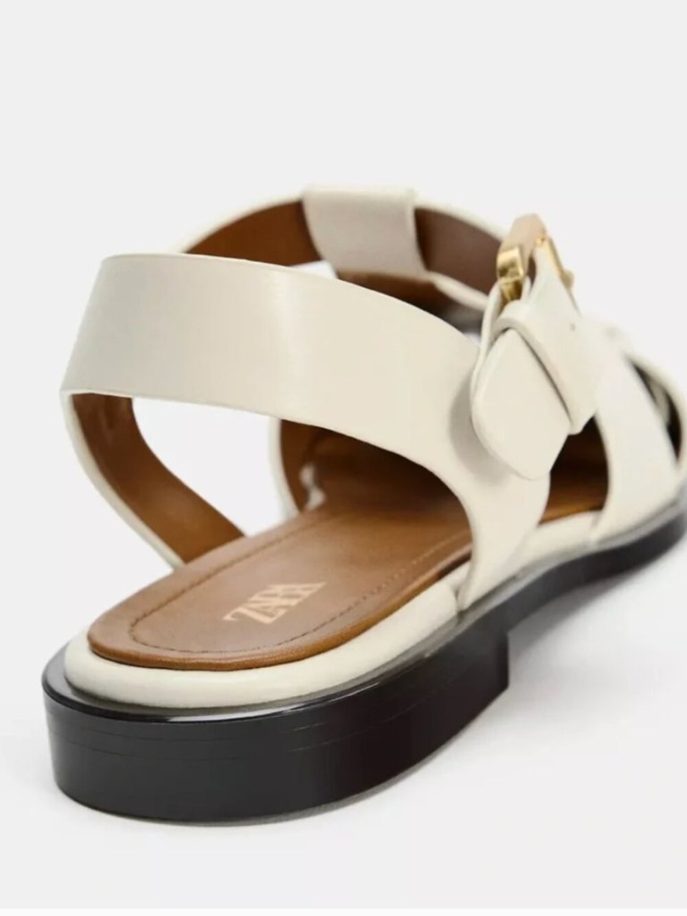ZARA Size US 9 Flat Fisherman Sandals NWT White - Picture 3 of 7